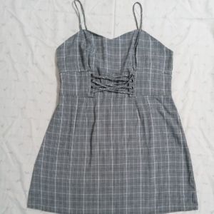 Spaghetti Strap Plaid Dress